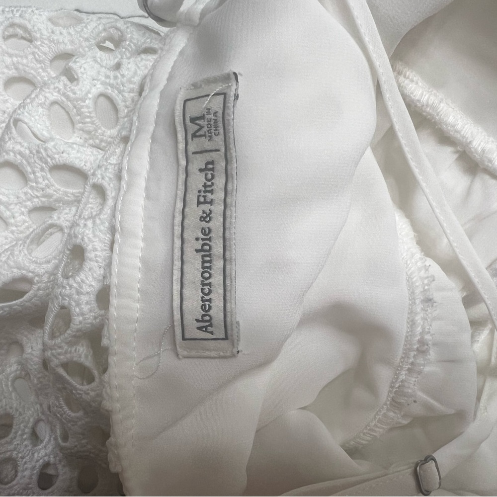 Abercrombie & Fitch White Lace Mini Dress Sleeveless size M 👗 - Picture 9 of 9